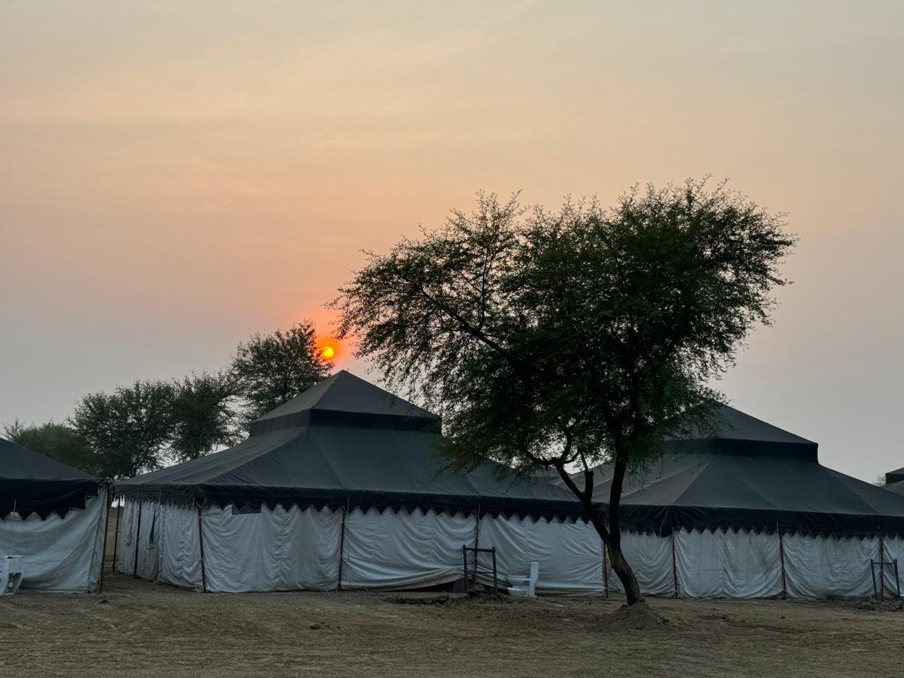 Sunset over Kumbh Swiss Cottages